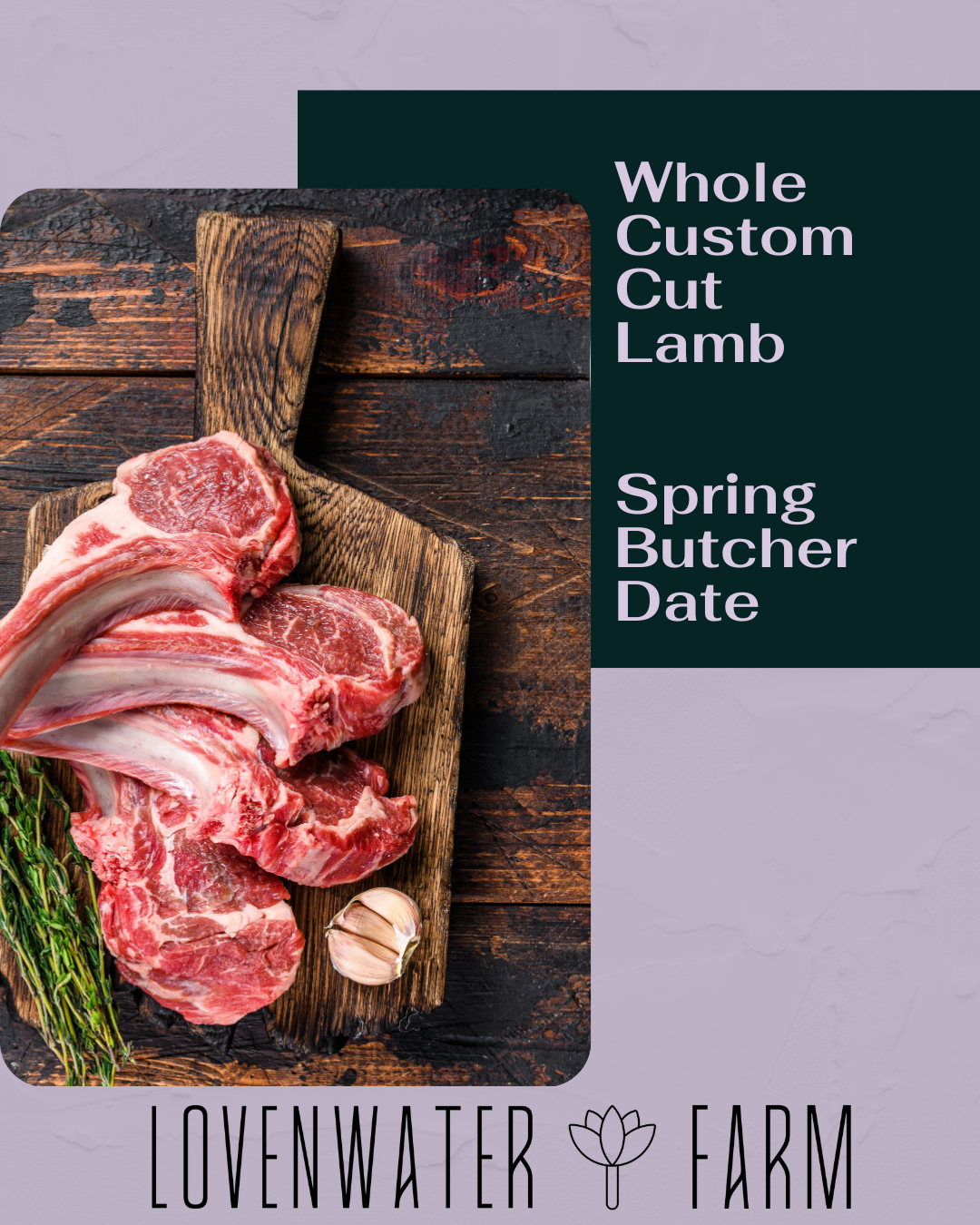 Grass Fed Whole Lamb Share- Reservation